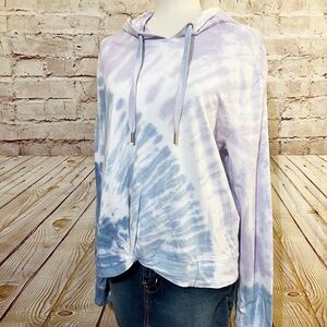 CC California tie dye hooded pullover top